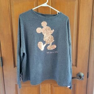 Disney Gray Sweatshirt with Gold Mickey Mouse